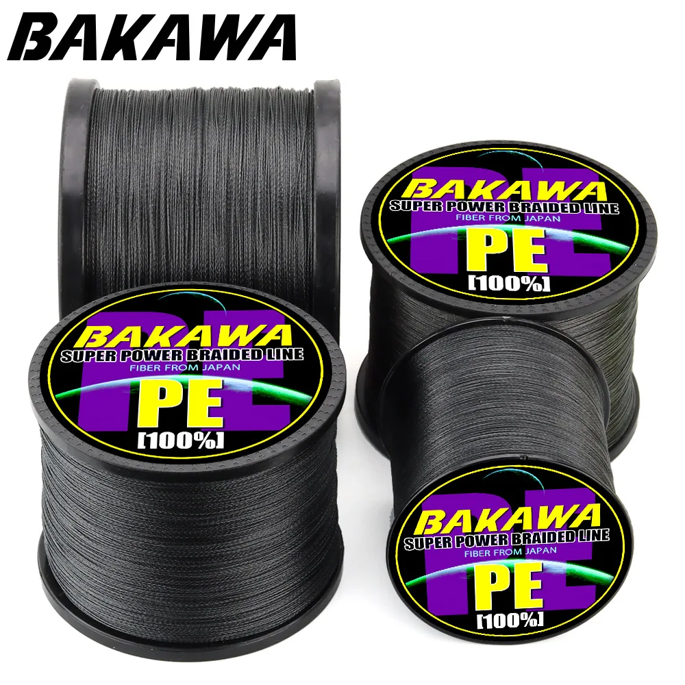 BAKAWA خيط صنارة الصيد 4 السواحل PE مزين 1000 متر المتعددة الشعيرات خيط صنارة الصيد حبل بيكي كارب سلك 18-78lb