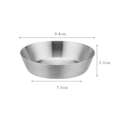 304 поднос из нержавеющей стали Скандинавское золотистое круглое блюдо для специй кухонная закуска фруктовый Серебряная металлическая пластина Kimchi блюдо - Цвет: 9.4cm silvery