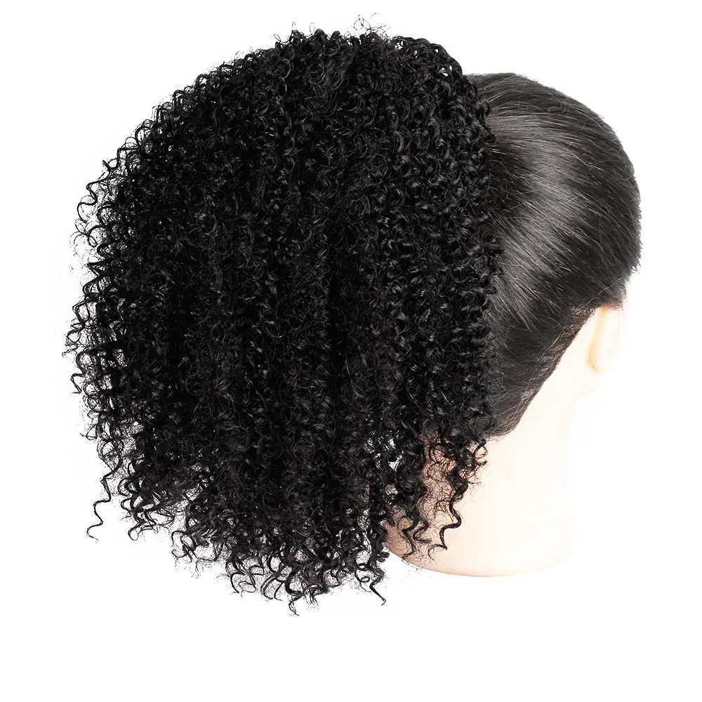 

Factory price 1pc Women Fashion Lady Multicolor Curly Ponytail Afro Kinky Hair Extension Drawstring 20cm Wigs Stand Mar7