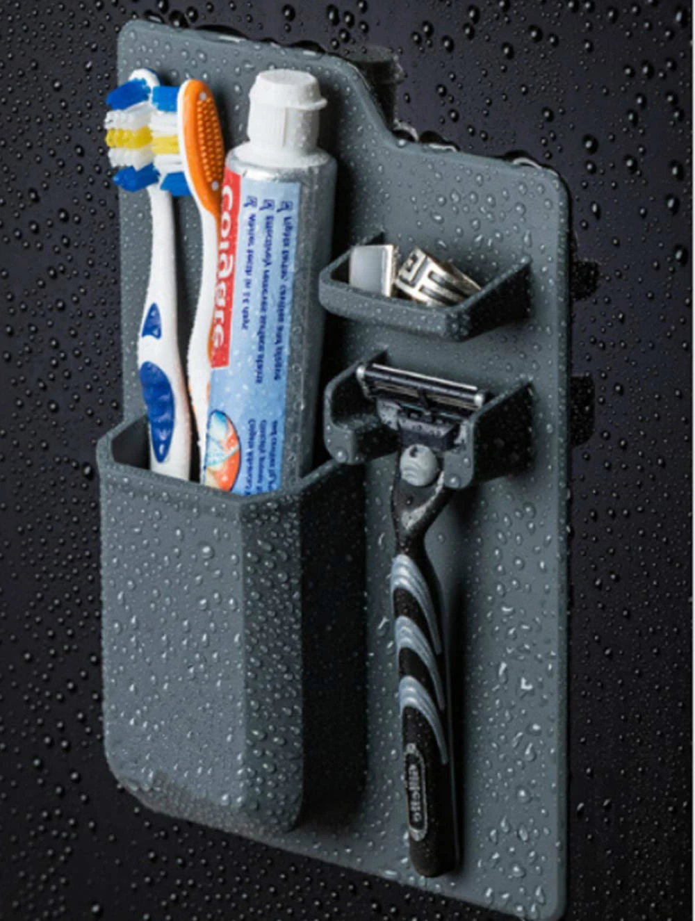 

Silicon Bathroom Organizer Magic Sticker Glue Free Mighty Toothbrush Cup Toothpaste Shaver Ring Watch Jewelry Holder In Lavatory