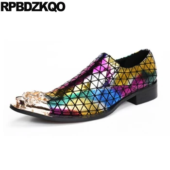 

46 Big Size Python Leather Metal Toe Men Dress Shoes With Tips Snakeskin Pointed Luxury Alligator Snake Prom Crocodile Wedding