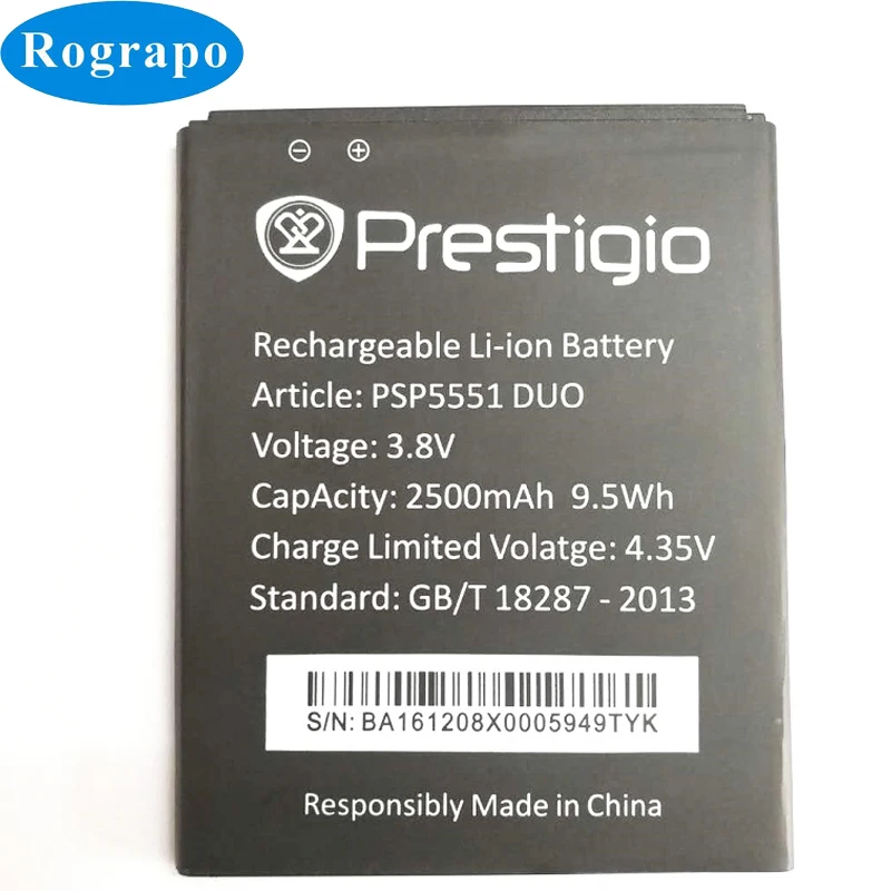 Сменный аккумулятор 2500 мАч для Prestigio Grace S5 LTE PSP 5551DUO 5551 DUO сотового телефона|cell phone