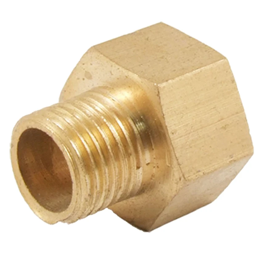 12.5mm Male to 16mm Female Hex Thread Bushing Straight Connector Gold
