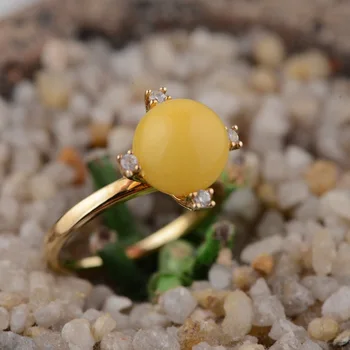 

S925 sterling silver ring inlaid natural beeswax exquisite new early adopters