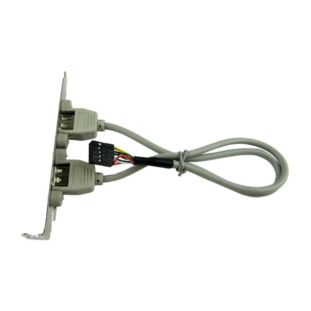 

Header Bracket Extension Cable Mainboard Dual 2 Port USB 2.0 to 9 Pin Adapter for Computer Rear Panel Bracket 9Pin Extend Cord