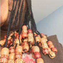 1,3 см диаметр шарика деревянный бусины плетение с большими отверстиями, кулоны А-дредлоки, для увеличения объема, кольца из бисера трубки для плетения наращивание волос аксессуары