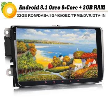 

Octa Core Android 8.0 Autoradio Car Radio Player for VW Passat CC Polo T5 DAB+ Multimedia SatNav WiFi 4G GPS DVR SD OBD2 DVT-IN