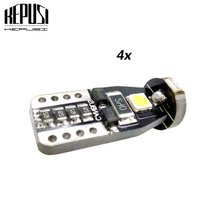 

4pcs Canbus T10 W5w Led Car Light 158 147 161 168 3smd 3030 Width Lamp reading lamp No Error Report clearance bulb