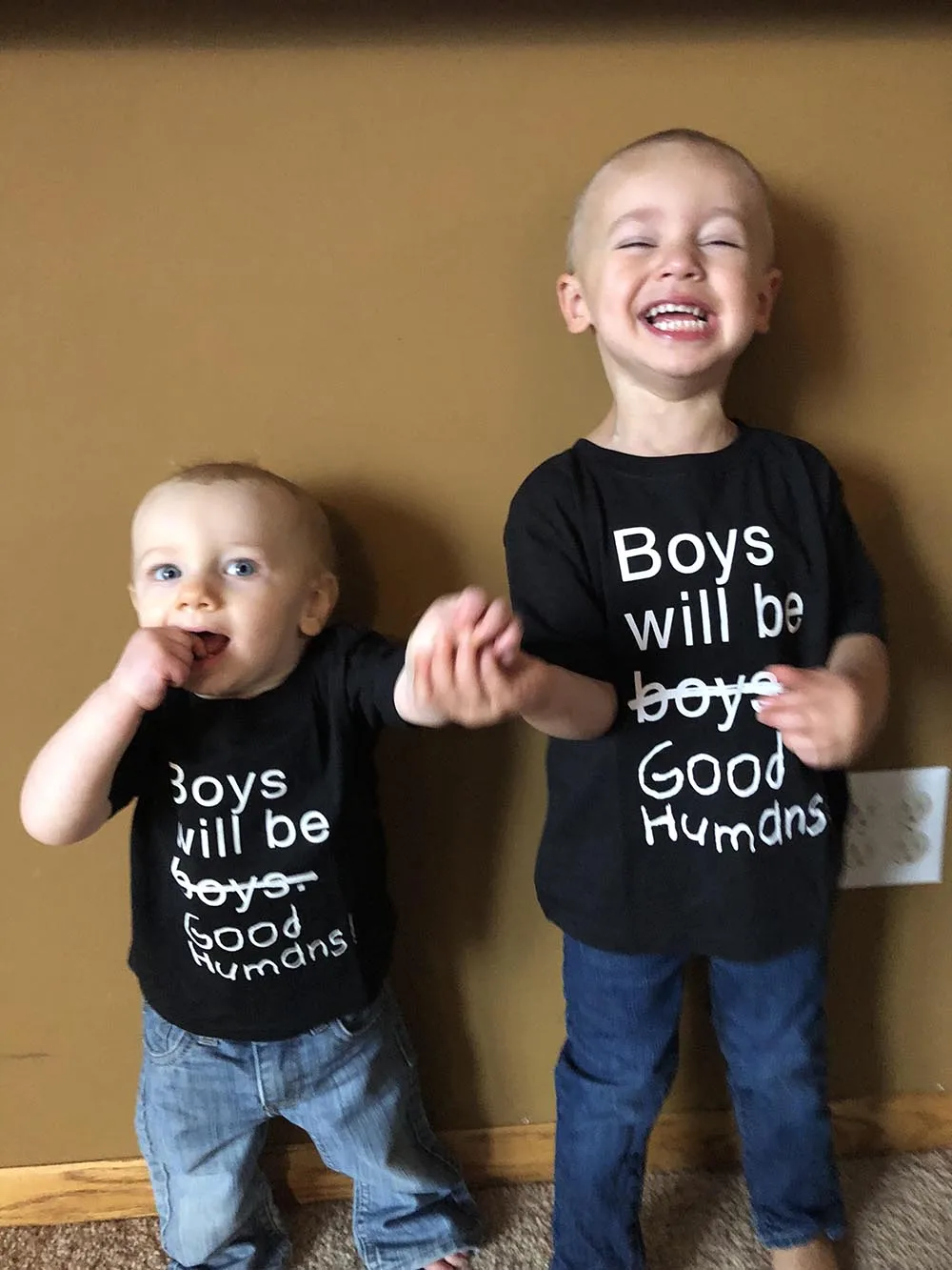 

Kids T-shirt Boys Will Be Good Humans Letter Print Boys Feminist Shirt Activist Feminism Gentlemen Baby Toddler T-Shirt 44T5