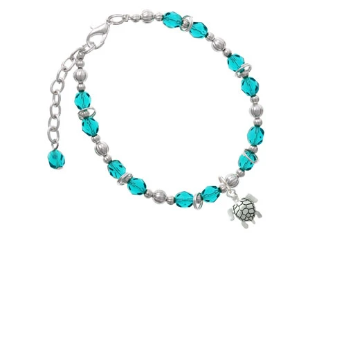 Sea Turtle Teal Beaded Bracelet