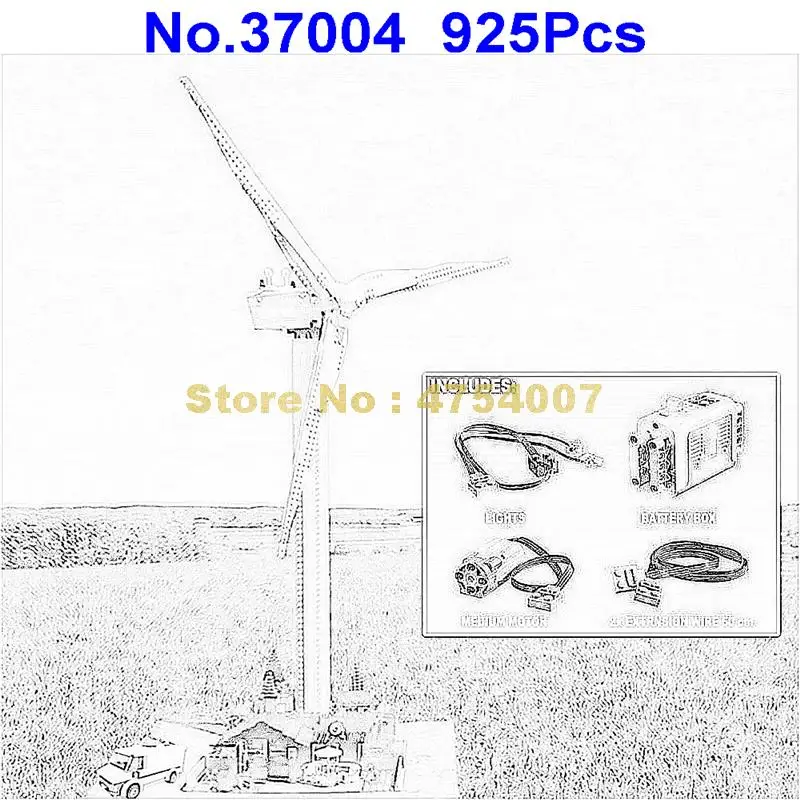 

925pcs creative windmill turbine with motor function building blocks 10268 Toy