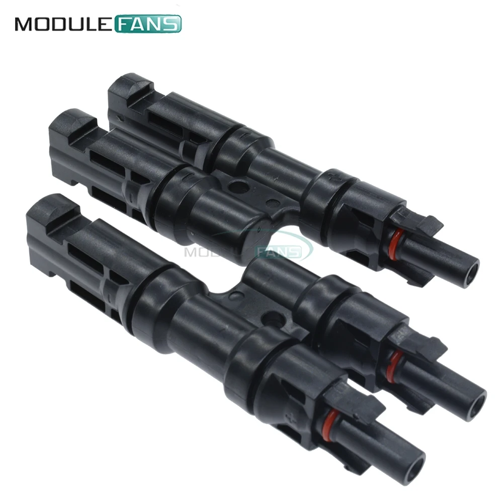

1 Pair MC4 Adapter Y Branch T Branch 30A Female Male Connectors for Solar Panel