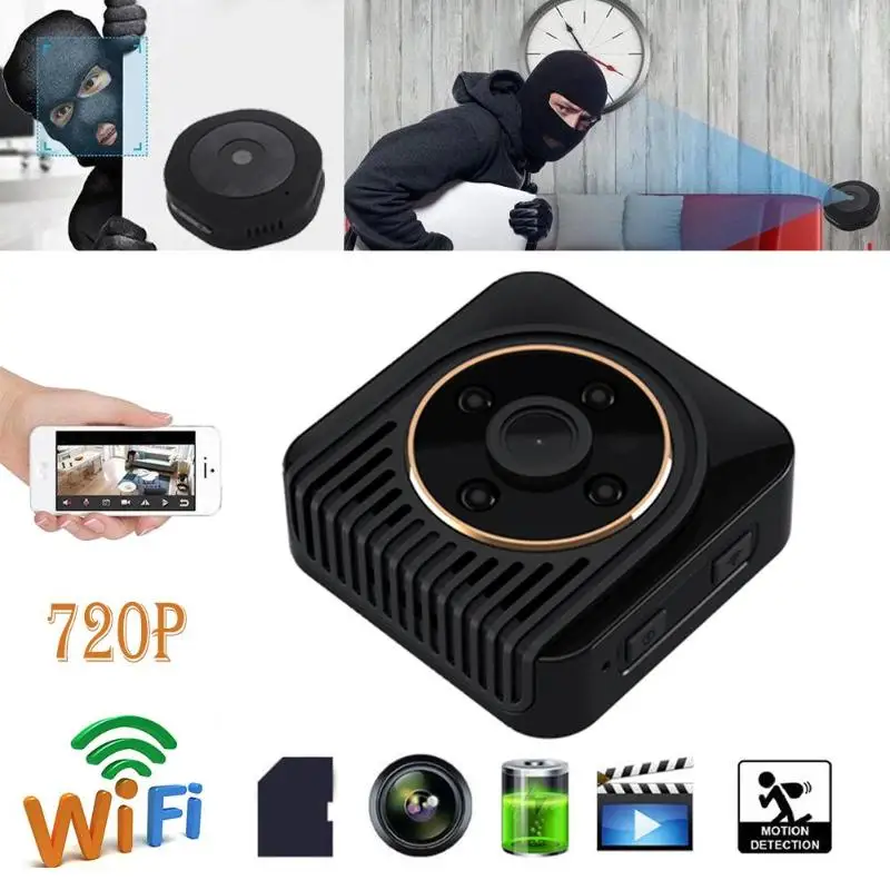 

H5 HD 720P Mini Camera WiFi IP Body DV Wireless Night Vision Video Recorder Video Surveillance Camera Home Security Protection