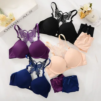 

YSANSCA 2018 Hot Push Up Bra Set Sexy Lace Underwear Set For Women Plus Size Transparent Bra Panty Female Lingerie Set