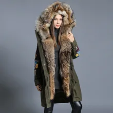 2016 Winter jacket Women down jackets White duck down women’s down coat large raccoon fur thicken long design outerwear twinset