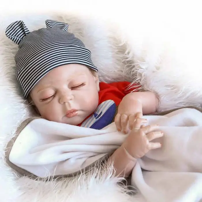 NPK 22 дюймов силиконовая кукла Reborn новорожденный набор реалистичный Мальчик Детские куклы для детей игровой коврик подарок на день рождения AN88