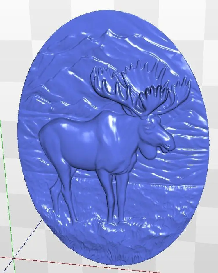 Модель рельефного 3D ArtCAM elk_1 для ЧПУ в STL формат файла