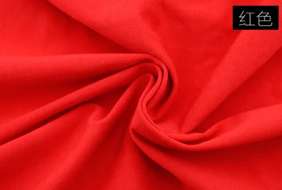 Спандекс хлопковая ткань с лайкрой, растягивающиеся хлопковые, трикотажные ткани для «сделай сам»; футболка; Леггинсы материал 50*165 см - Цвет: Красный
