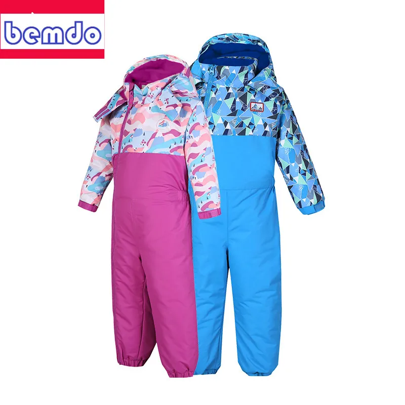 

new Winter Fleece Warm Ski Suit Baby Boys girls Waterproof Mountain Skiing Jacket Coat Snowboard Jumpsuit 81811
