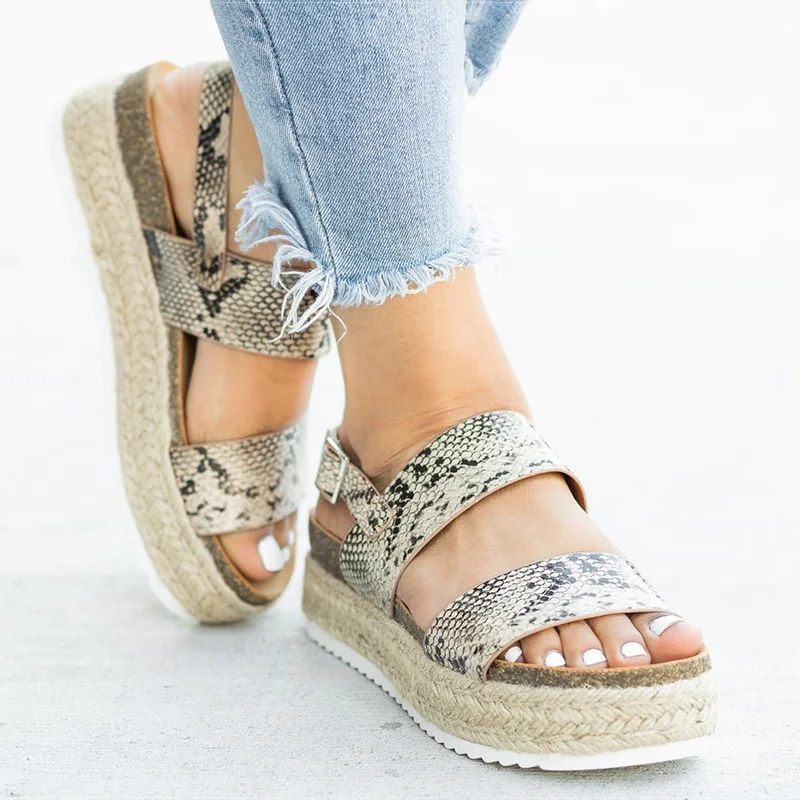Women Sandals 2019 New Platform Sandals With Wedges Shoes For Women Summer Chaussures Femme Leather Chunky Heels Sandalias Mujer