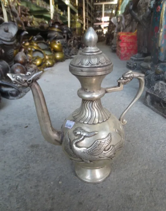 

BIG size!!! tibet siliver handmade bird Wine Pot teapot flagon