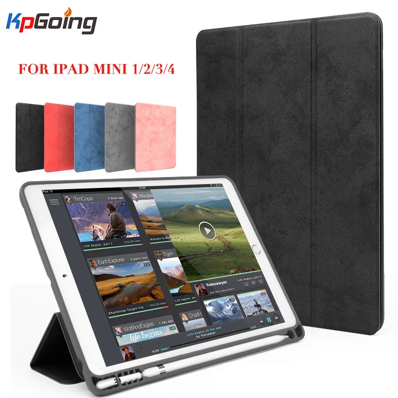 KpGoing для iPad Mini Винтажный чехол 2 с держателем карандашей силиконовый мягкий умный