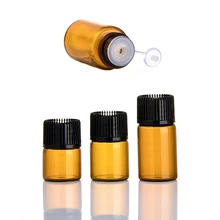 1 мл/2 мл/3 мл портативная бутылка для эфирного масла из янтарного стекла многоразовая бутылка для образцов с крышкой контейнер для путешествий бутылка