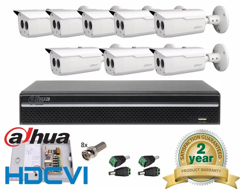 

Dahua 8CH HDCVI TRIBRID/HCVR5108HS-S3 DVR with DAHUA waterproof HDCVI HAC-HFW1200B 1080P IR 50M IP66 Bullet Camera DHL free