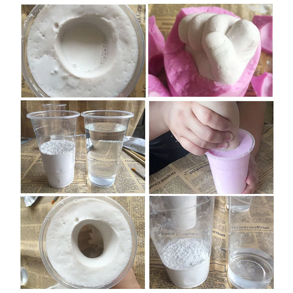 Baby 3D Hand & Foot Print mold powder Plaster Casting Kit Handprint Footprint Keepsake Gift Baby Growth Memorial Hot Sale