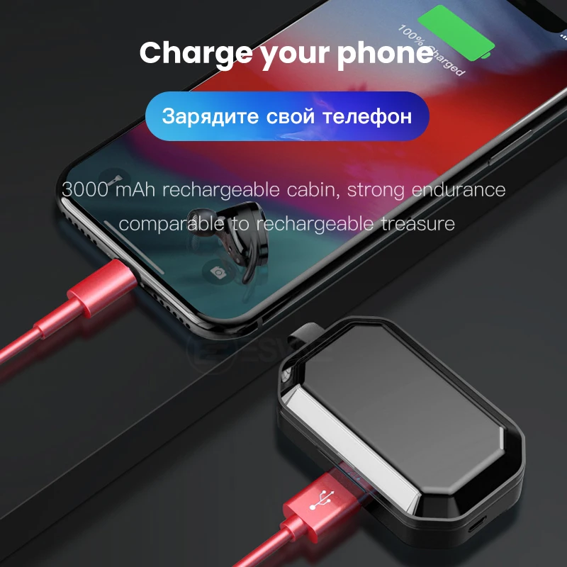 Беспроводные наушники ESVNE X6 TWS Bluetooth 5 0 с шумоподавлением зарядным устройством