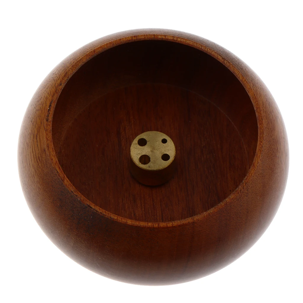 Decorative Wooden Incense Stick Burner Bowl Incense Ash Catcher Tray Wooden Incense Holder with Wooden Plate