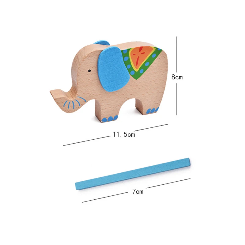 Детские деревянные строительные блоки игрушка верблюд, слон Настольный балансный блок игра Монтессори образование домино цвет дети классические подарки - Цвет: A