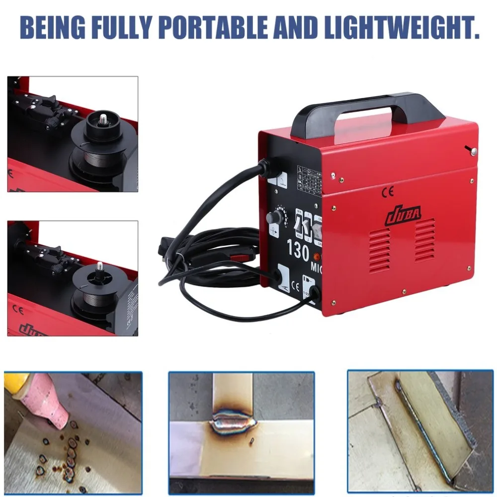 

MIG-130 No-Gas Welding Machine 230V Electric Welding Machine Gasless MIG Weldering Equipment Welding Tools UK Socket RED