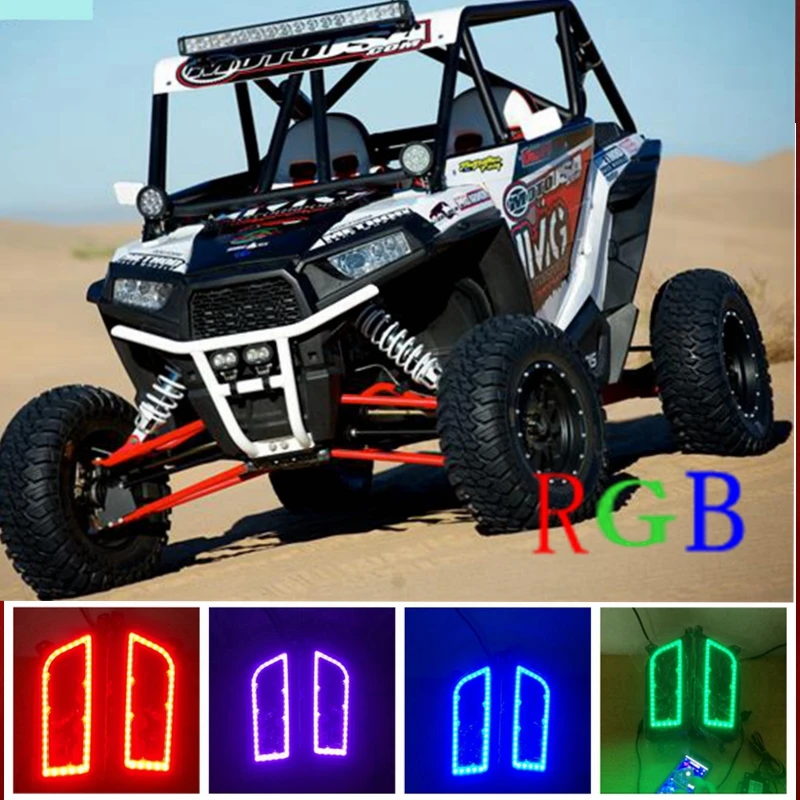 

For Polaris atv utv Front LED Headlight with RGB angle eye for 2013-2017 Polaris RZR 1000XP GENERAL (Pack of Two)