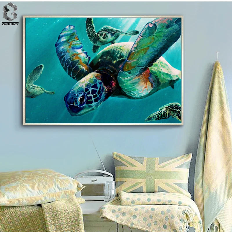 

Watercolor Sea Turtle Posters and Prints Wall Art Canvas Painting Pictures For Living Room Children's Room Decoration Home Decor