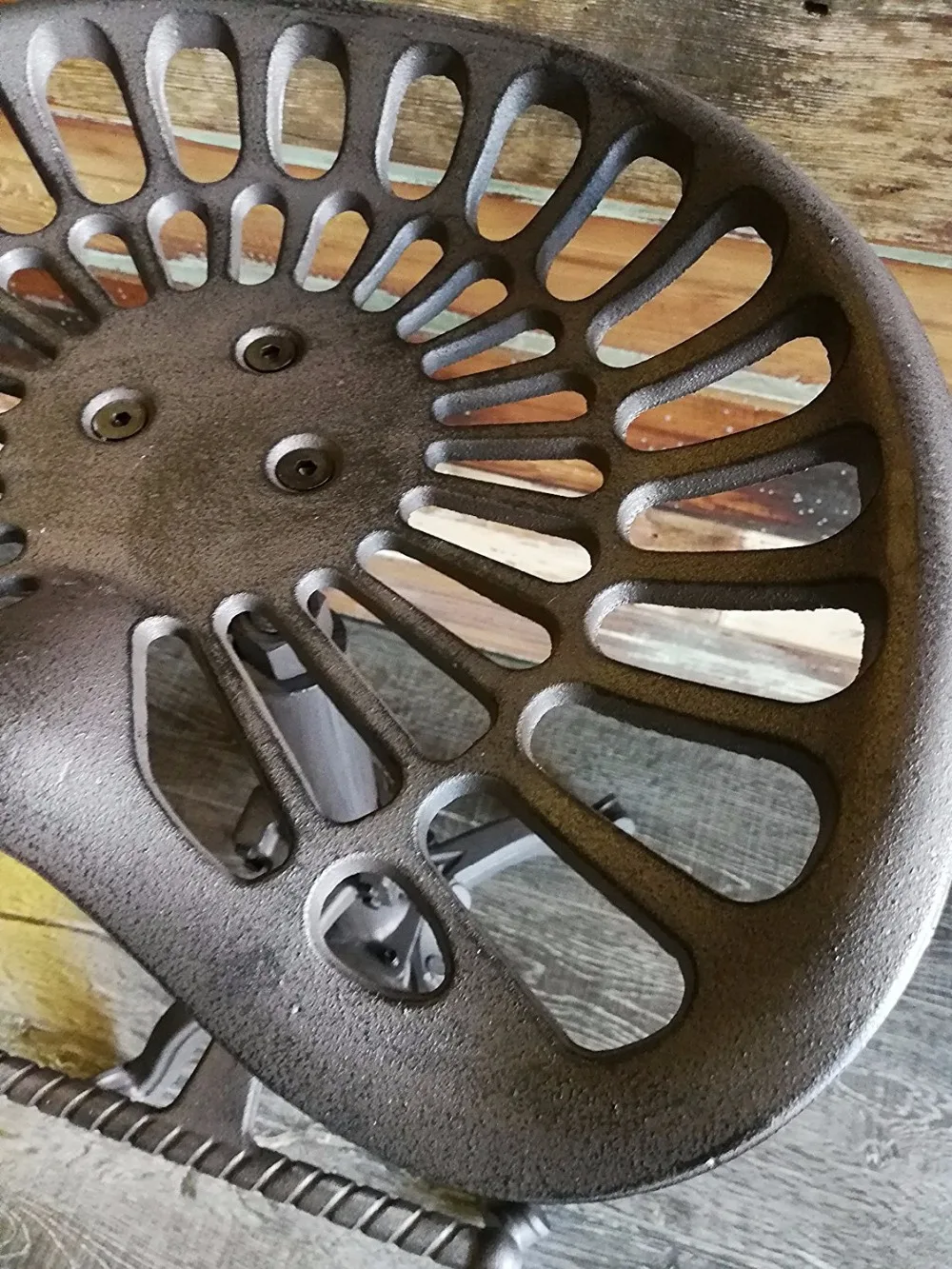 Metal Powder Coated Farmhouse Tractor Bar Stool Height Adjustable Chair with Swivel Seat Scrolled Footrest (USA Stock) Metal Powder Coated Farmhouse Tractor Bar Stool Height Adjustable Chair with Swivel Seat Scrolled Footrest (USA Stock)