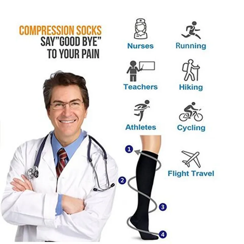 Медицинская сумка для ног в трубке функция для предотвращения здоровья и лечения венозного давления Дымоходные носки компрессионные носки медицинские
