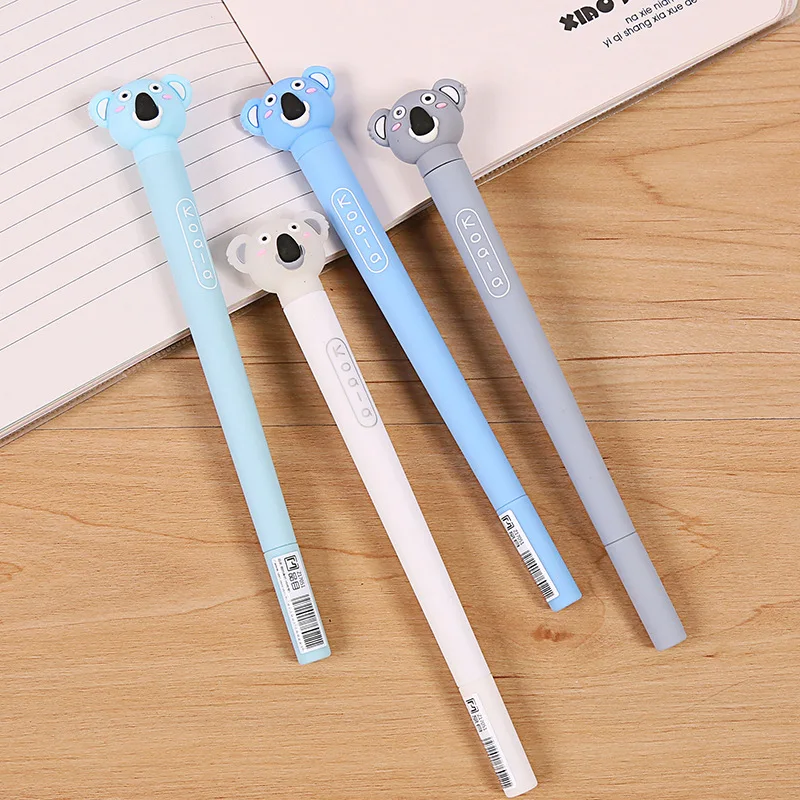 

1X Creative Cute Cartoon Koala Silicone Gel Pen Rollerball Pen School Office Supply Student Stationery 0.5mm Black Ink