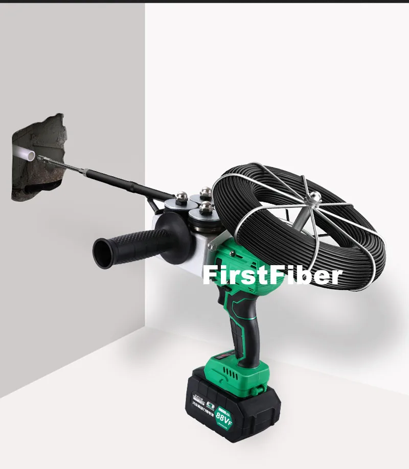 

Automatic electrician threading device electric cable and fiber cable deployment machine insert cables into pipe tube