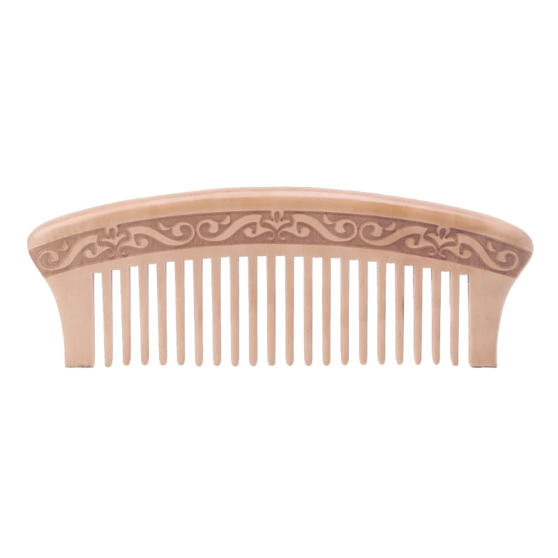 

Wooden Wide Tooth Comb Natural Peach Wood Massage Beauty Hair Care New