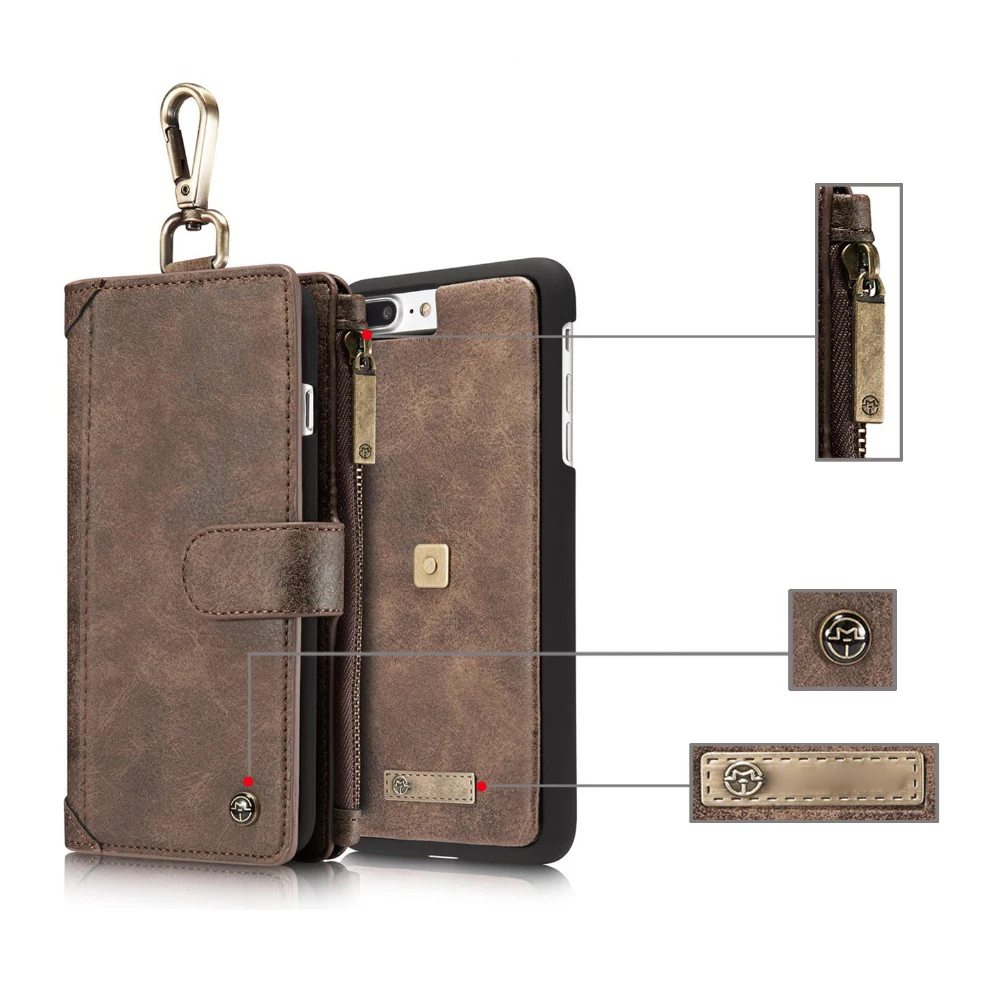 CaseMe for iPhone 7 8 Plus Case Belt Buckle Clip Wallet Phone Bag Men