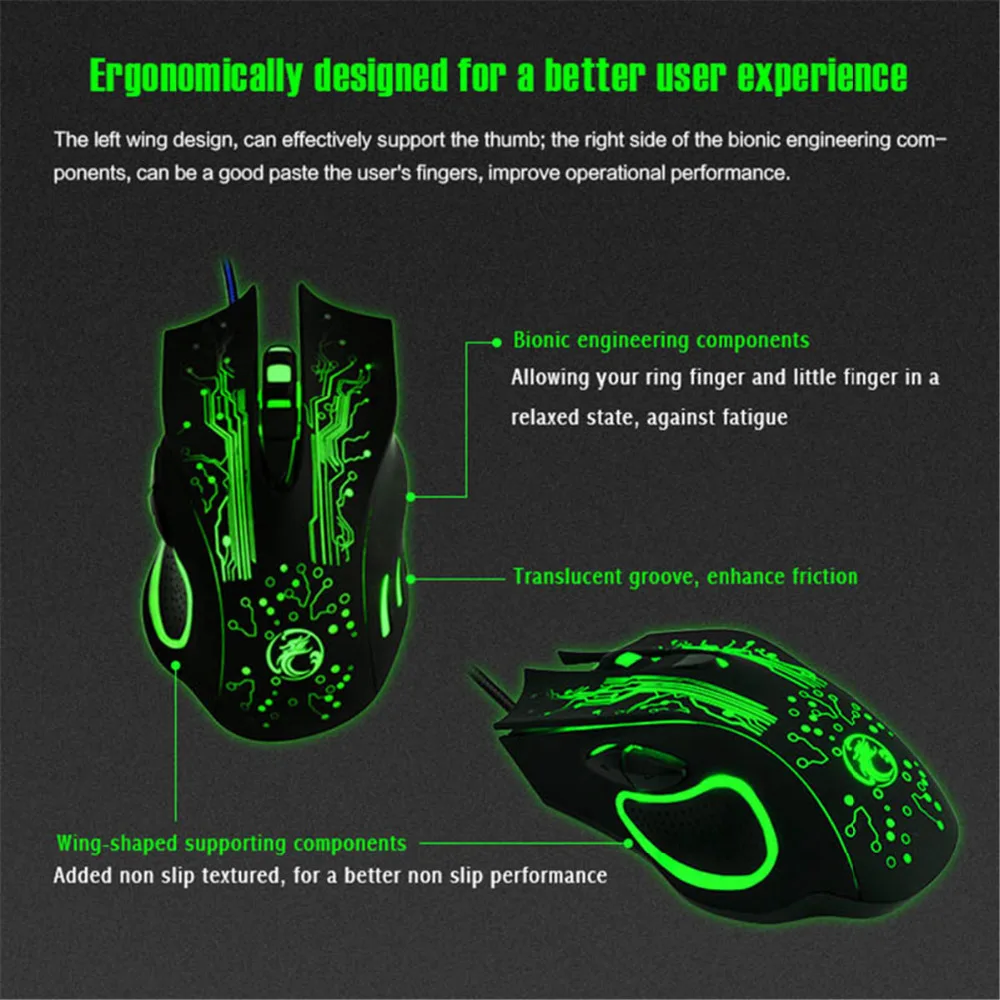 

Laptop Rechargeable Wired Mouse with 6 Buttons Gamer for Computer Gaming Optical Ergonomic Wired Mouse for Laptop Mice Gamer