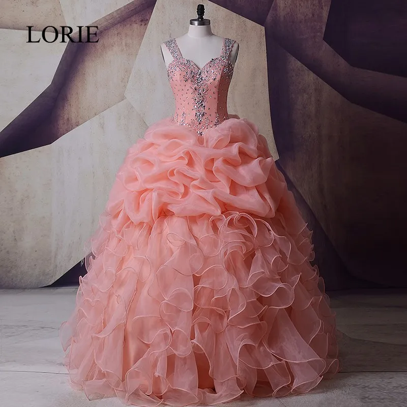 Buy Peach Quinceanera Dresses Ball Gown Robe de soiree