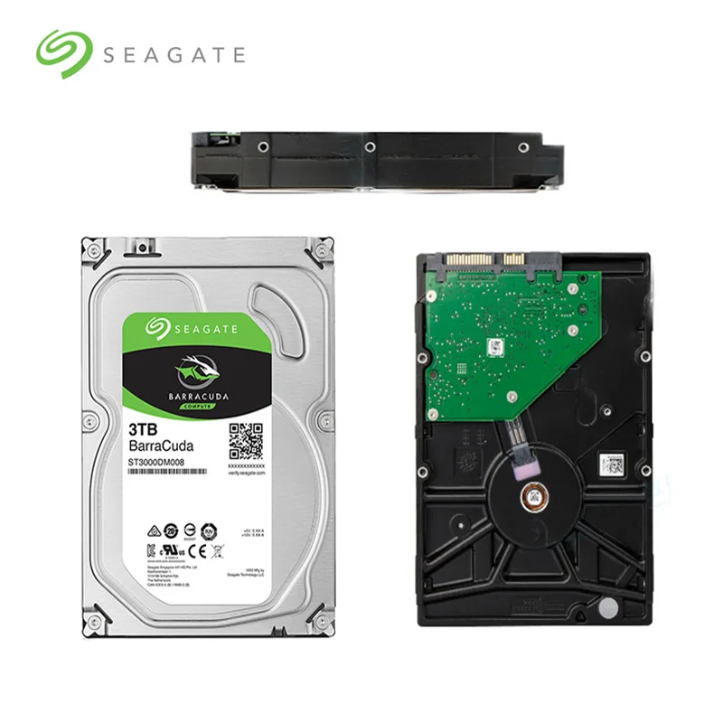 Жесткий диск Seagate 3 ТБ BarraCuda 5 дюйма внутренний 64 Мб кэш памяти деловой HDD 7200 об/мин