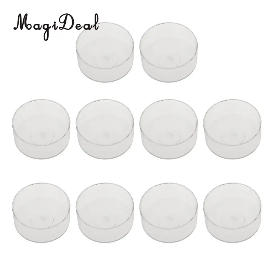 MagiDeal 10 Pieces Clear Wax Containers Candle Tealight Cups Plastic for use with Scented Candles