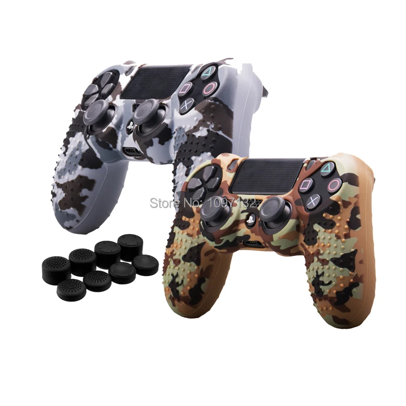 10 in 1 For Sony Dualshock PS4 DS4 Slim Pro Controller Silicone  Case Protective Skin + Thumb Stick Caps for Play station 4 (9)