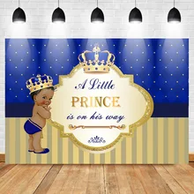 Mehofoto Photo Background Photophone A Little Prince is on His Way Dark Skin Boy Photo Background Gold Crown Blue Photo Backdrop dark prince