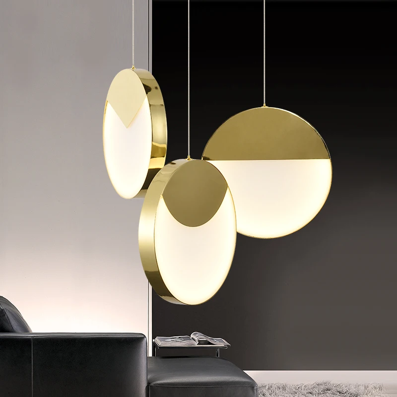 

2/3 Heads Nordic Art Golden Dining Room Led Pendant Light Modern Designer Restaurant Hanging Light Fixtures Free Shipping