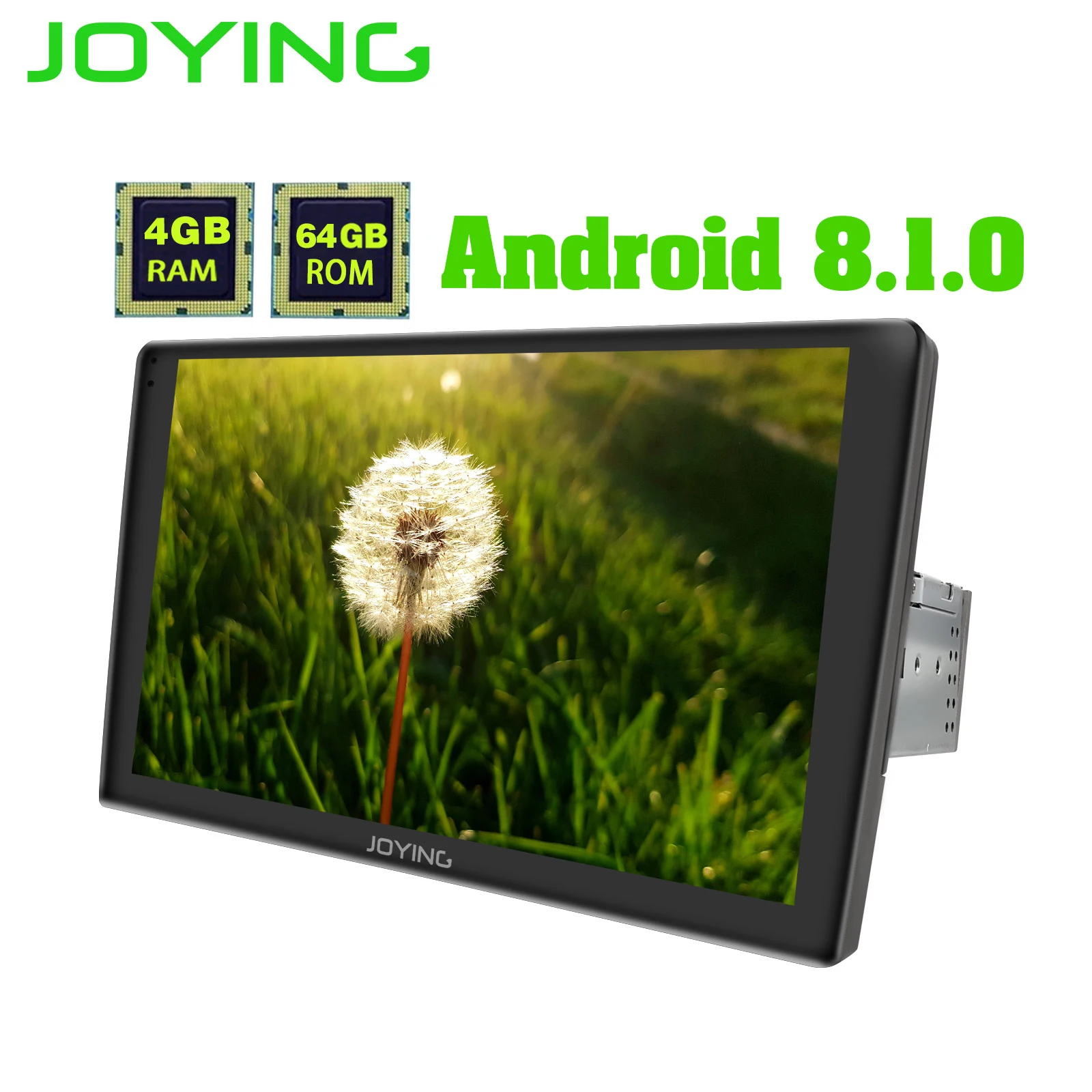Автомобильный радиоприемник JOYING Android 8 1 4 Гб + 64 ГБ 9 дюймов один din 2 5D экран GPS плеер