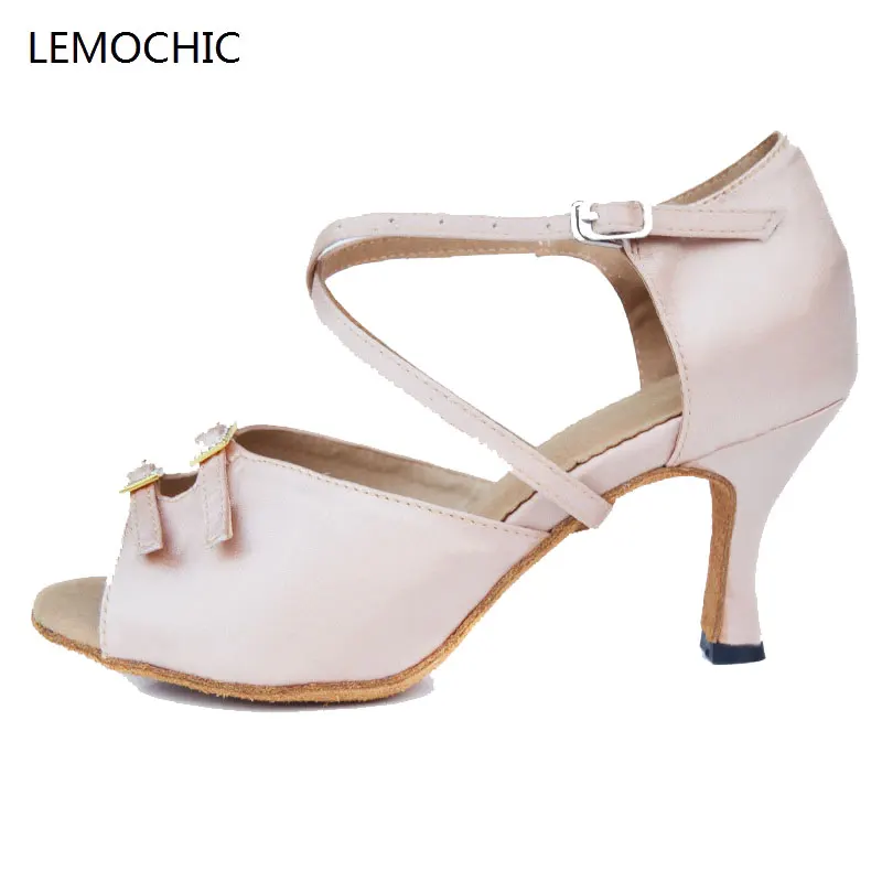 

LEMOCHIC hot sale suitable for summer newest tango rumba cha-cha jazz salsa comfortable high heel performance women dance shoes